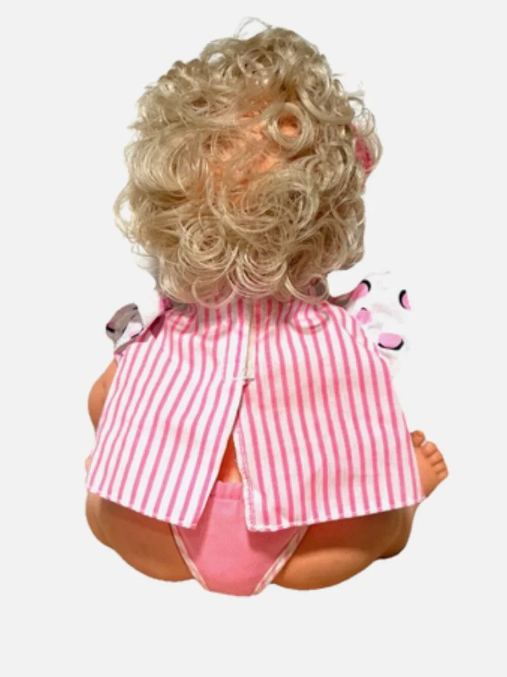 Vintage 1991 Baby Rollerblade Doll Mattel Blonde Curly Hair Pink 12 Inch Toy